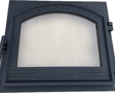 Дверца топочная чугунная с термостеклом "Замковая XL" 420х490