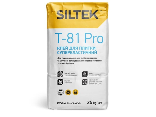 Клей для плитки высокоэластичный Siltek Т-81 Pro (25 кг)