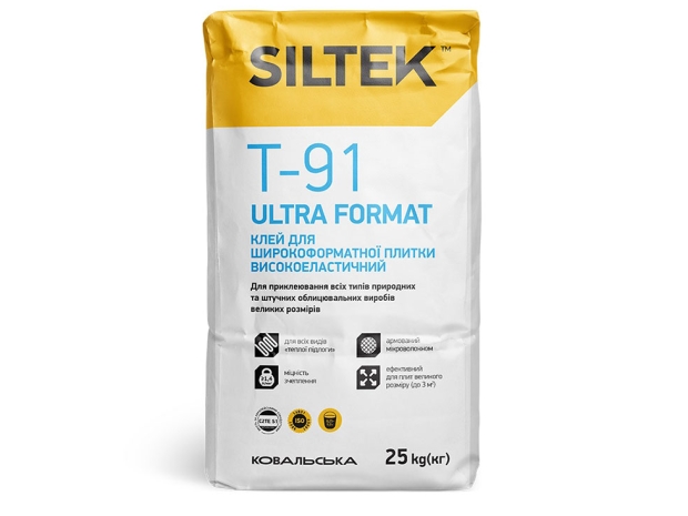 Клей для широкоформатной плитки высокоэластичный Siltek T-91 Ultra Format (25кг)