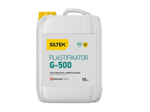 Пластифікатор Siltek Plastifikator G-500 для бетону та будівельних розчинів «Універсальний» (10 л)