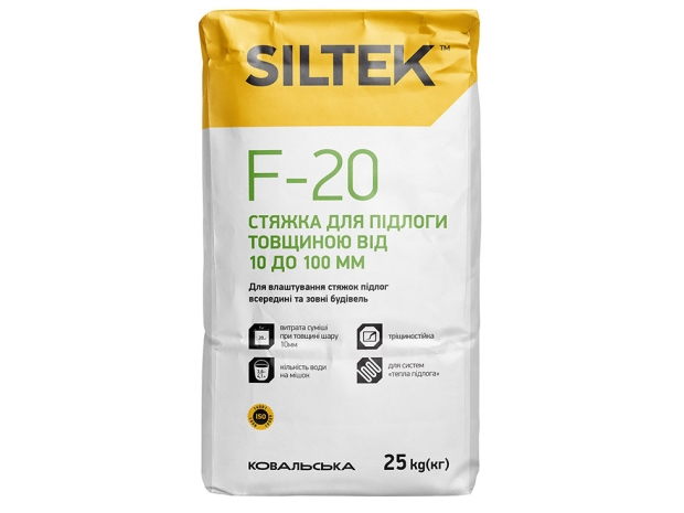 Стяжка для пола Siltek F-20 толщиной 10-100 мм (25 кг)