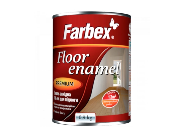 Эмаль для пола ПФ-266 алкидная желто-коричневая Farbex 0,9 кг
