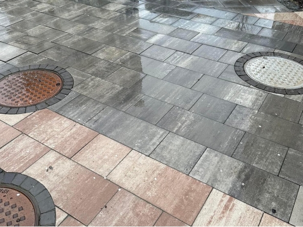 Тротуарная плитка Лайнстоун-60 6 см, платина
