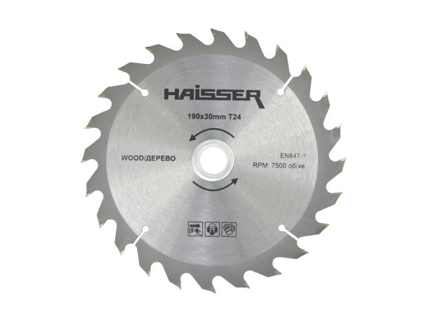 Диск пильний 190х30 24 зуб. по дереву HAISSER