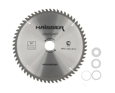 Диск пильний по дереву 250х32 60 зуб. по дереву  HAISSER(4311640)