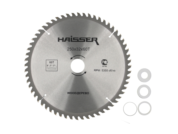 Диск пильний по дереву 250х32 60 зуб. по дереву  HAISSER(4311640)