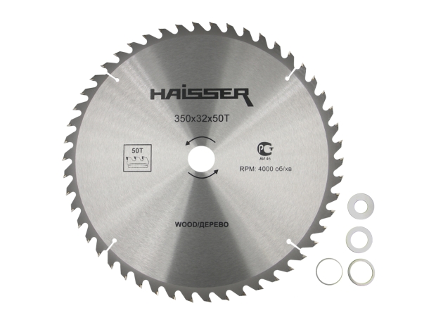 Диск пильний по дереву 350х32 50 зуб. HAISSER (4311642)