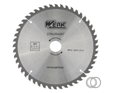 Диск пильний 235x30 48 зуб. по дереву WERK (4332649)