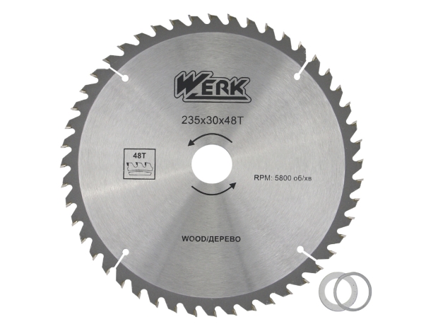 Диск пильний 235x30 48 зуб. по дереву WERK (4332649)