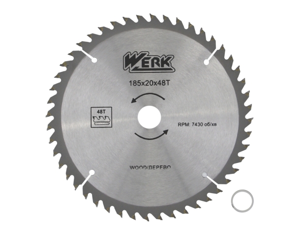 Диск пильний 185х20 48 зуб. по дереву WERK (4332647)