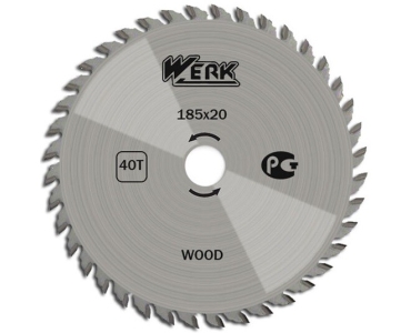 Диск пильний 185х20 40 зуб. по дереву WERK (WE109146/4332629)