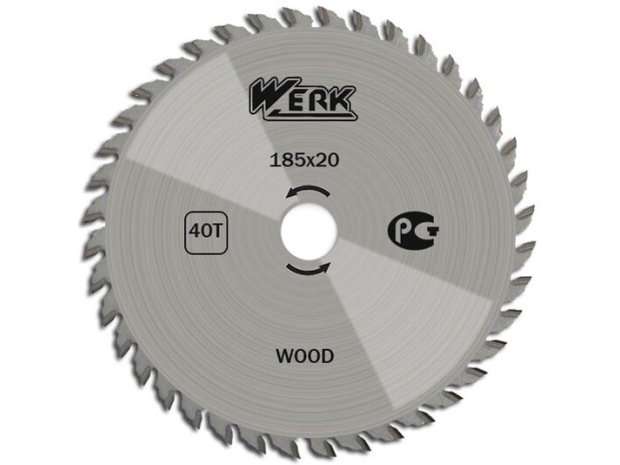 Диск пильний 185х20 40 зуб. по дереву WERK (WE109146/4332629)