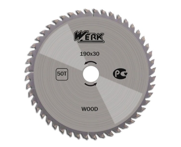 Диск пильний 190х30 50 зуб. по дереву WERK (WE109149/4332631)