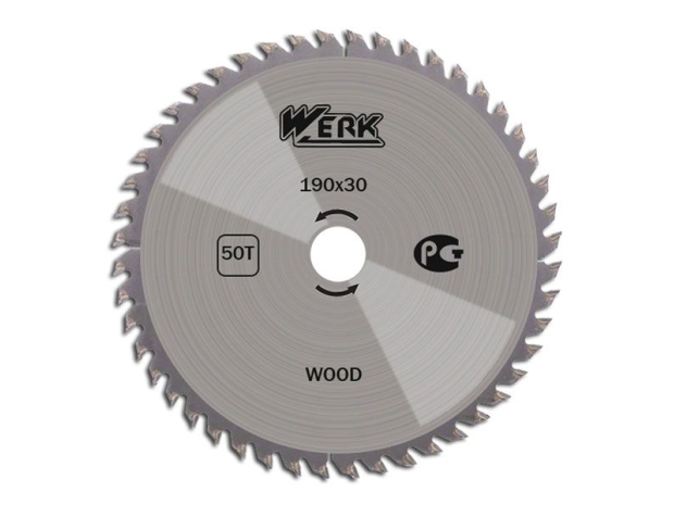 Диск пильний 190х30 50 зуб. по дереву WERK (WE109149/4332631)