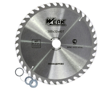 Диск пильний 300х32 40 зуб. по дереву WERK (WE109124/4332638)