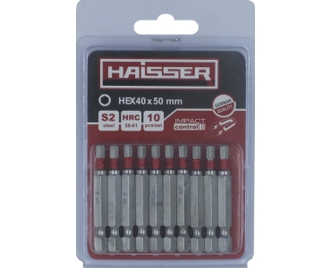 Біта HЕХ4 х 50 мм Haisser, набiр 10шт. 2712713