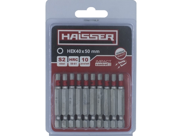 Біта HЕХ4 х 50 мм Haisser, набiр 10шт. 2712713