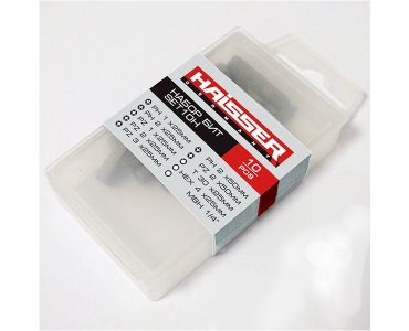 Набір біт SET10H 10 шт (PH1,PH2,PZ1,PZ2,PZ3,T30,HEX4x25,PH2,PZ2x50, тримач 1/4" х 60 мм по 1шт) HAISSER
