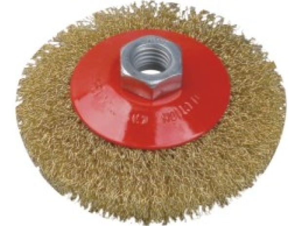 Щітка конусна із рифленої (гофрованої) проволоки, 115мм, М14 WERK WE107515/7132622
