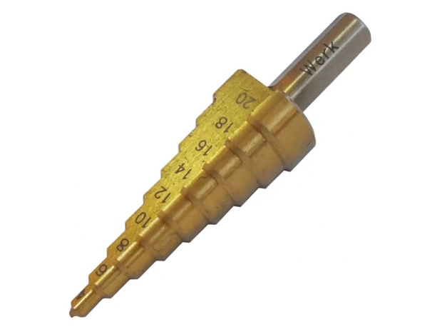 Свердло ступінчате по металу WERK4-20 mm (4,6,8,10,12,14,16,18,20)