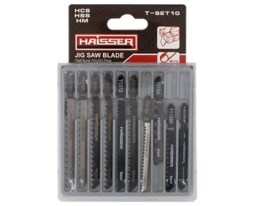 Набір пильних полотен HAISSER 10 шт T-SET10 (T101AO,T101B,T144D,T244D,T101BR,T118A,T111C,T127D,T150RIFF,T118BF)