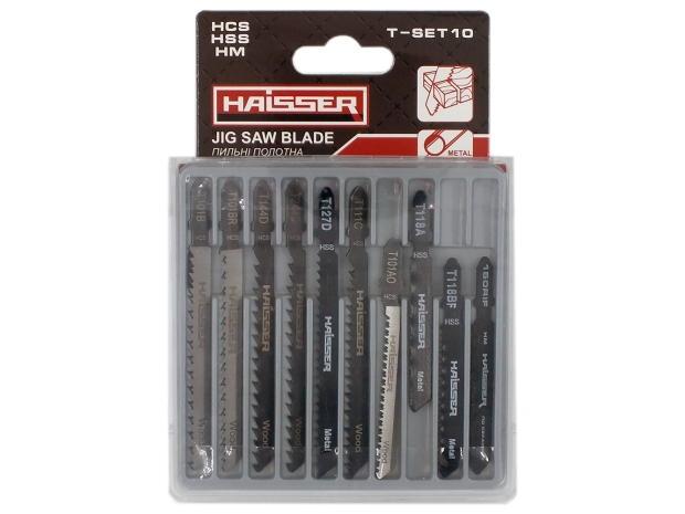 Набір пильних полотен HAISSER 10 шт T-SET10 (T101AO,T101B,T144D,T244D,T101BR,T118A,T111C,T127D,T150RIFF,T118BF)