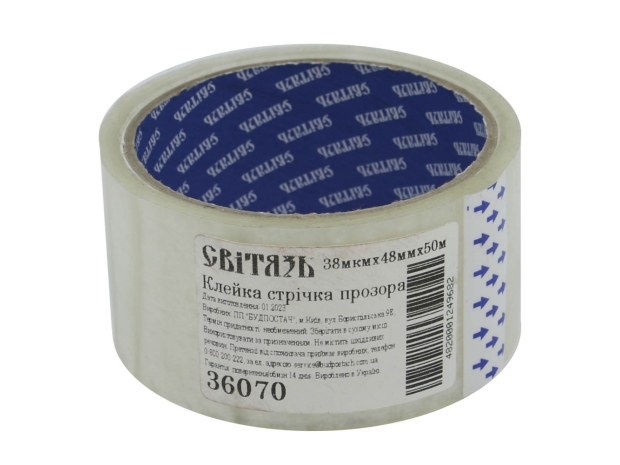 Клейка стрічка прозора 38мкмх48ммх50м (СВІТЯЗЬ)