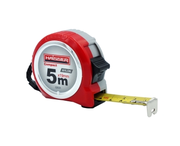 5x19 рулетка, нейлон, пластиковий корпус, 2 стопа, HAISSER Compact