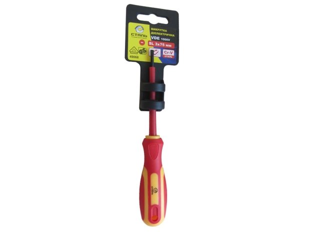 Викрутка діелектрична SL 4x 100, 1000V, VDE Сталь
