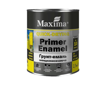 Грунт-емаль швидковисихаюча сіра матова Maxima 2.5 кг
