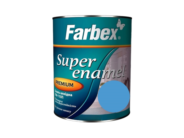 Емаль алкідна ПФ-115П блакитна Farbex 0,9 кг