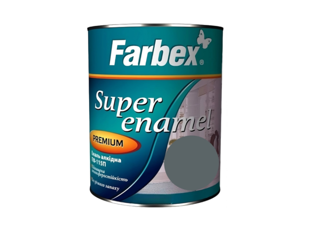 Емаль алкідна ПФ-115П сіра Farbex 0,9 кг