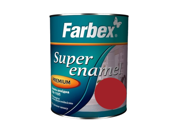 Емаль алкідна ПФ-115П червона Farbex 0,9 кг