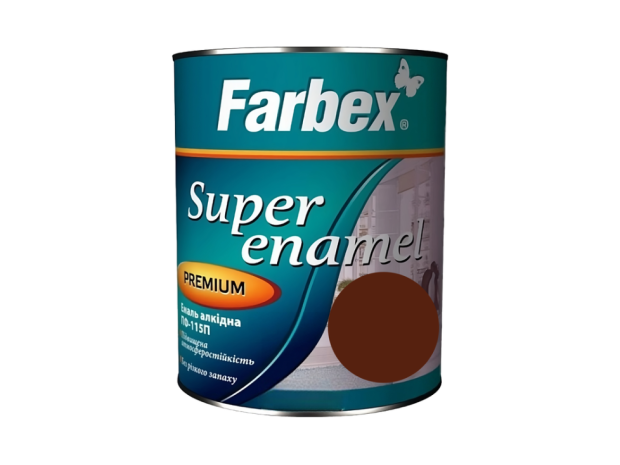 Емаль алкідна ПФ-115П червоно-коричнева Farbex 0,9 кг