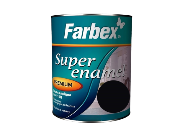 Емаль алкідна ПФ-115П чорна Farbex 0,9 кг