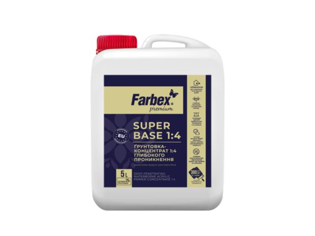 Грунтівка-концентрат SuperBase 1:4 глибокого проникнення Farbex 5 л
