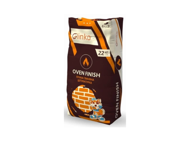 Глиняная штукатурка для печей и каминов Glinko Oven Finish (ПИЧ-2) 22кг