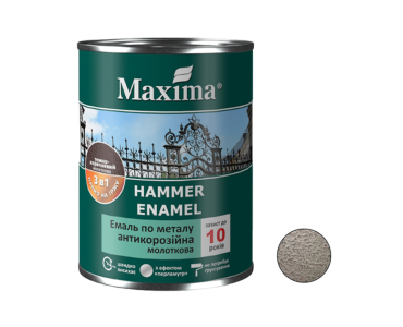 Емаль антикорозійна по металу 3в1 молоткова антрацит Maxima 0,75л