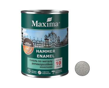 Емаль антикорозійна по металу 3в1 молоткова срібляста Maxima 0,75л
