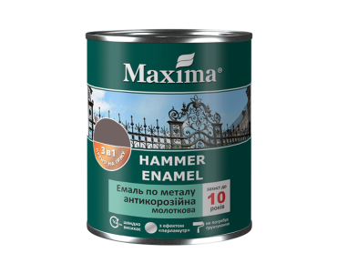 Емаль антикорозійна по металу 3в1 молоткова чорна Maxima 0,75л