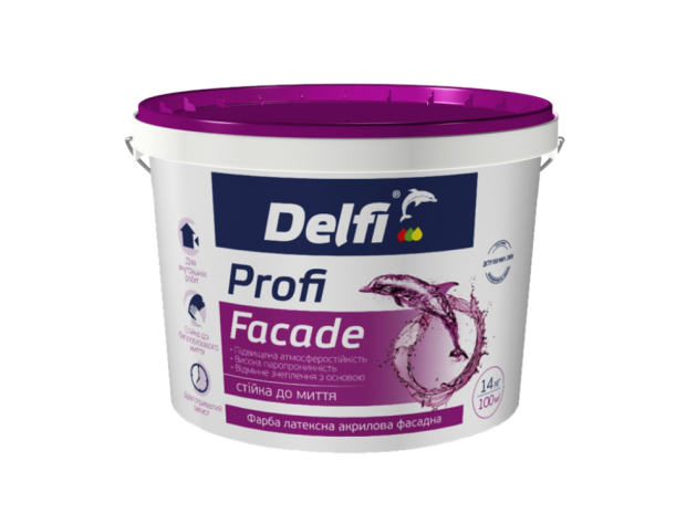 Фарба латексна акрилова фасадна Profi Facade Delfi 14 кг