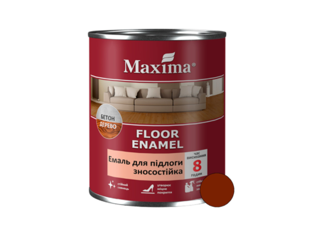 Эмаль для пола ПФ-266 износостойкая глянцевая красно-коричневая Maxima 2,3 кг