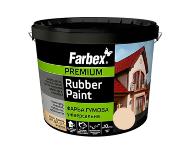 Краска резиновая Универсальная бежевая ТМ Farbex 3,5 кг