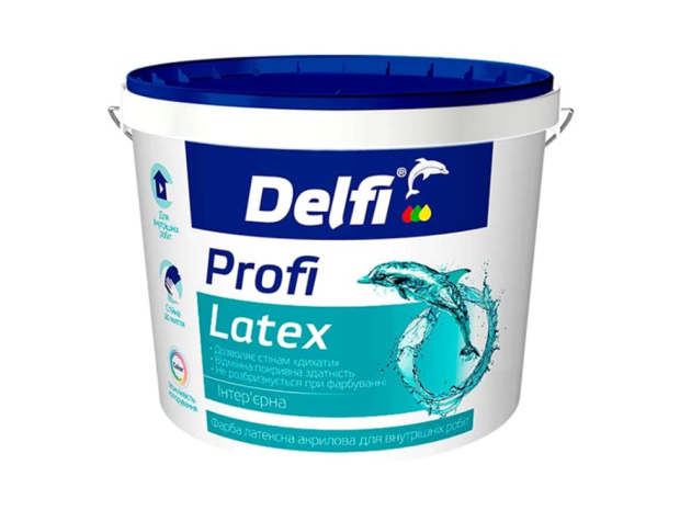 Фарба латексна акрилова для внутрішніх робіт Profi Latex Delfi 1,4 кг