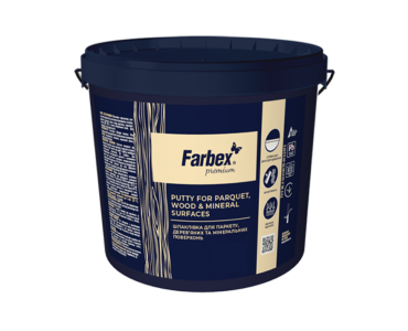 Шпаклівка для паркету, дерев. та мінеральних поверхонь біла Farbex 0,35 кг	