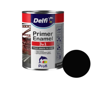 Ґрунт-емаль по іржі 3 в 1 чорна Delfi 0.9 кг Ґрунт-емаль по іржі 3 в 1 чорна Delfi 0.9 кг