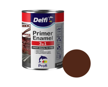 Ґрунт-емаль по іржі 3 в 1 темно-коричнева Delfi 0.9 кг Ґрунт-емаль по іржі 3 в 1 темно-коричнева Delfi 0.9 кг